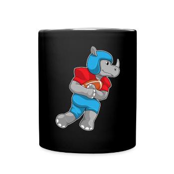 Nashorn American Football Sport - Tasse einfarbig - Schwarz - Vorne