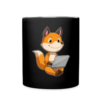 Fox Laptop - Full Colour Mug - black - Front