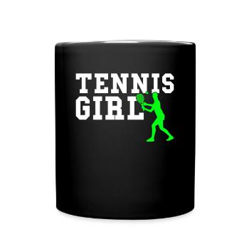 Fille de tennis - Mug uni - noir - Devant
