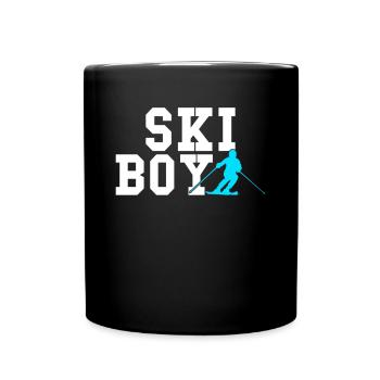 garçon de ski - Mug uni - noir - Devant