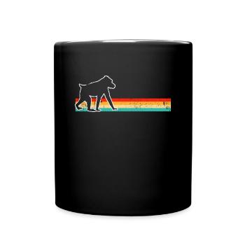 Affe Retro - Tasse einfarbig - Schwarz - Vorne