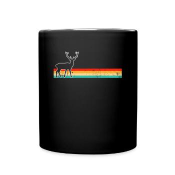 Cerf Rétro - Mug uni - noir - Devant