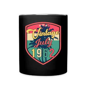 1962 Juli 60ter Geburtstag - Tasse einfarbig - Schwarz - Vorne