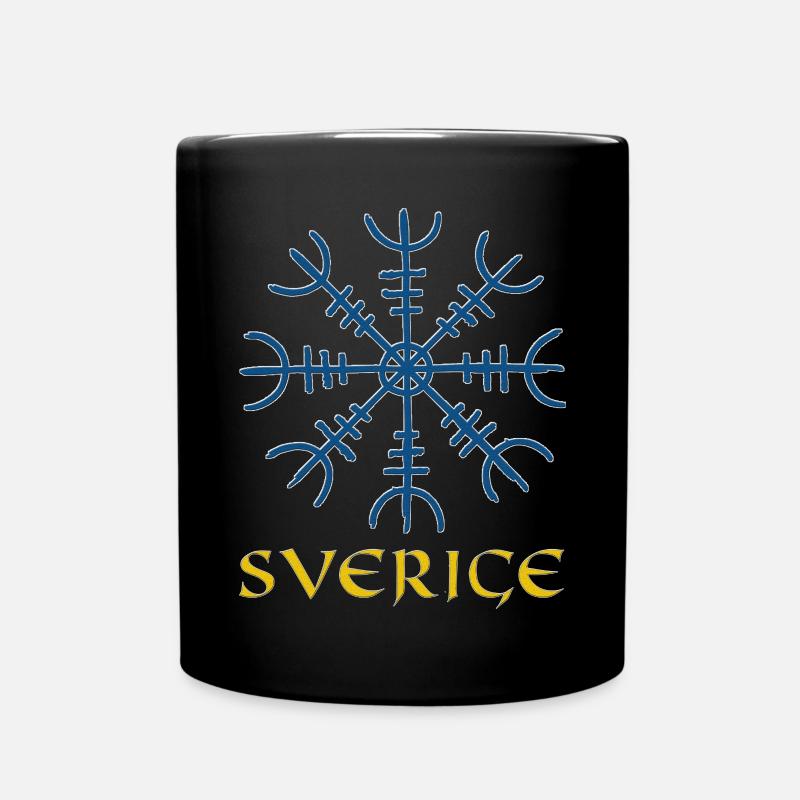 Wikinger Kompass Vegvisir Schwede Sverige Geschenk - Tasse einfarbig - Schwarz