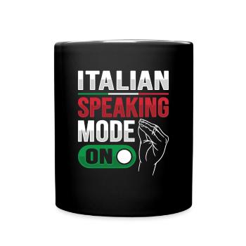 Lustige italienische Handgesten Italien-Liebhaber - Tasse einfarbig - Schwarz - Vorne