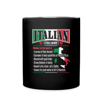 Dictionnaire italien Italie amateurs - Mug uni - noir - Devant
