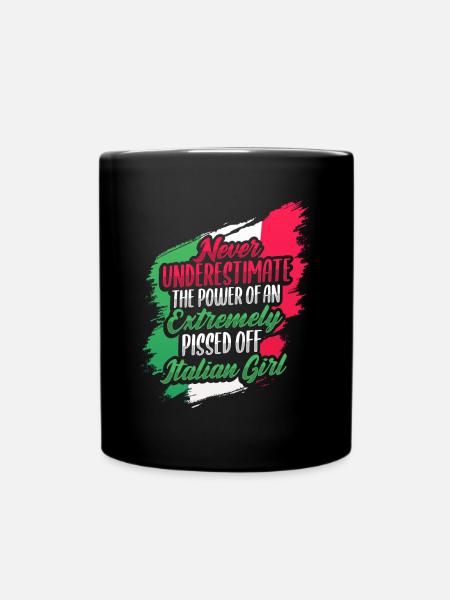 Funny Italian Girl Italian - Full Colour Mug - black
