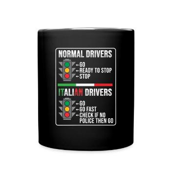 Funny Italian driver Italy lover - Full Colour Mug - black - Front