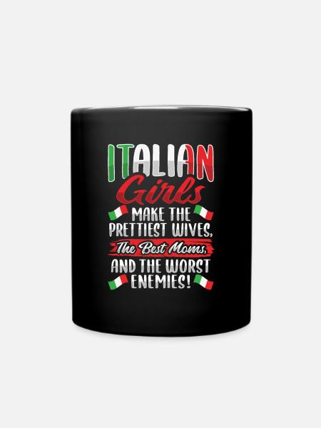 Funny Italian Girl Italian - Full Colour Mug - black