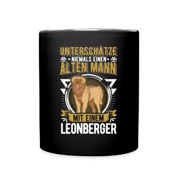 Leonberger Alter Mann Leonberger Rentner - Tasse einfarbig - Schwarz - Vorne