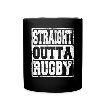 Rugby Spruch lustig - Tasse einfarbig - Schwarz - Vorne