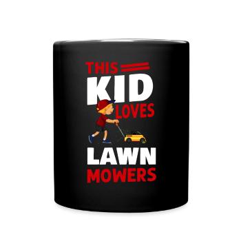 Lawn Mower Mowing Dad Father - Tasse einfarbig - Schwarz - Vorne