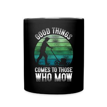 Lawn Mower Mowing Dad Father - Tasse einfarbig - Schwarz - Vorne