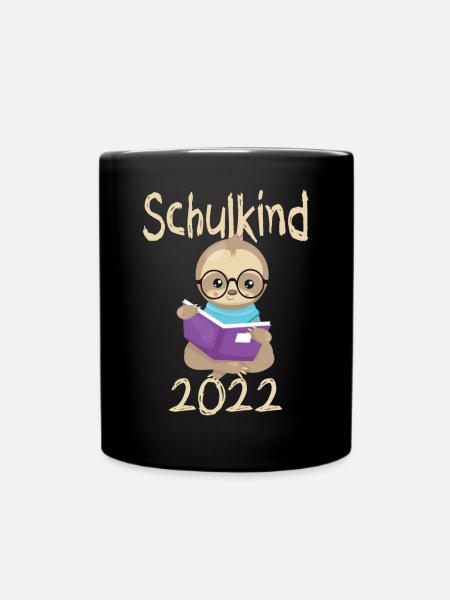 Schulkind 2022 Faultier - Tasse einfarbig - Schwarz