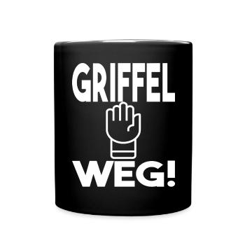 Schwäbisch Schwaben Griffel weg - Tasse einfarbig - Schwarz - Vorne