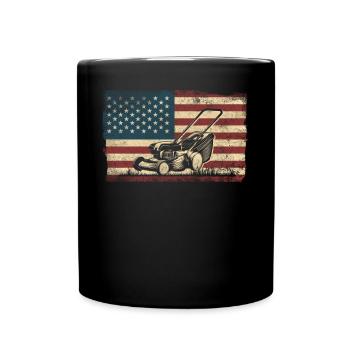 Lawn Mower Mowing Dad Father - Tasse einfarbig - Schwarz - Vorne