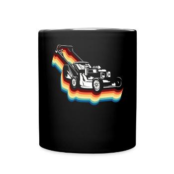Lawn Mower Mowing Dad Father - Tasse einfarbig - Schwarz - Vorne