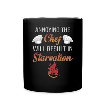 Chef restaurant funny saying kitchen chef - Full Colour Mug - black - Front