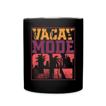 Sommer Urlaub Vacation - Tasse einfarbig - Schwarz - Vorne