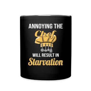 drôle de dire chef cuisine restaurant cuisinier - Mug uni - noir - Devant