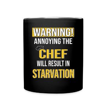 Chef Kitchen Restaurant funny saying Chef - Full Colour Mug - black - Front