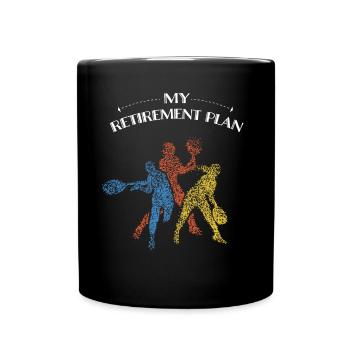 Tennis player pension Pensioner Tennis - Full Colour Mug - black - Front