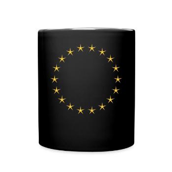 Cool circle of stars yellow - Full Colour Mug - black - Front