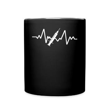Weisses Spritzen Design - Tasse einfarbig - Schwarz - Vorne