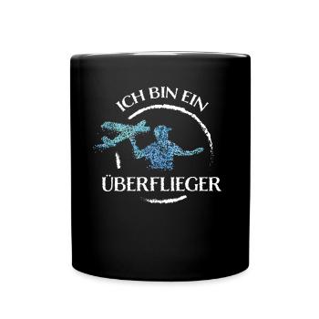 Überflieger Modellbauer Modellflugzeug - Tasse einfarbig - Schwarz - Vorne