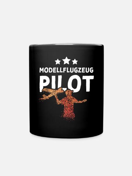 Modellflugzeug Pilot Modellfliegen - Tasse einfarbig - Schwarz