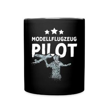 Modellflugzeug Modellflieger Verein - Tasse einfarbig - Schwarz - Vorne