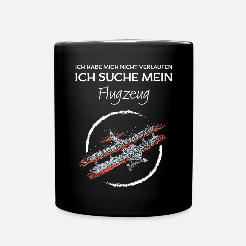 Modellflug Modellflugzeug Doppeldecker - Tasse einfarbig - Schwarz