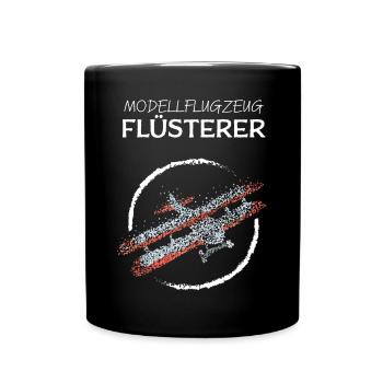 Modellflugzeug Flüsterer Modellfliegen - Tasse einfarbig - Schwarz - Vorne