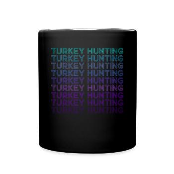 Turkey Hunting Hunter Retro - Full Colour Mug - black - Front