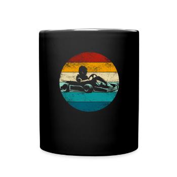 Go Kart Fahrer - Kartfahrer Wettrennen - Tasse einfarbig - Schwarz - Vorne