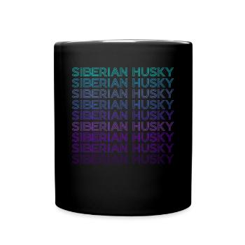 Siberian Husky Retro - Tasse einfarbig - Schwarz - Vorne