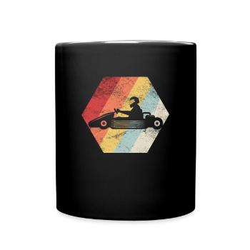 Go Kart Fahrer - Kartfahrer Wettrennen - Tasse einfarbig - Schwarz - Vorne