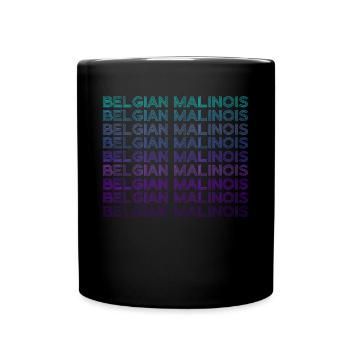 Belgischer Malinois Retro - Tasse einfarbig - Schwarz - Vorne