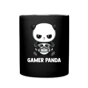Gamer Panda Shirt - Gaming Panda - Tasse einfarbig - Schwarz - Vorne