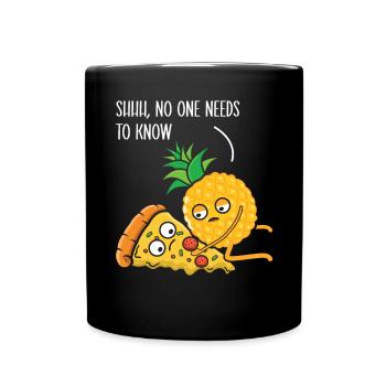 Pineapple Lover Hello Summer Tropical Fruit - Full Colour Mug - black - Front