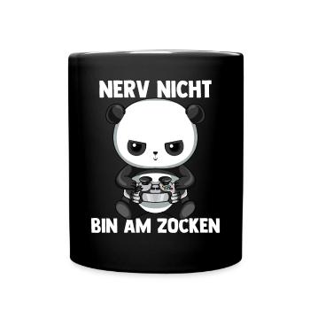 Nerv Nicht Bin Am Zocken - Bin am Zocken Gaming - Tasse einfarbig - Schwarz - Vorne