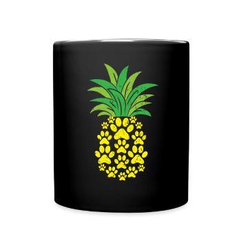 Ananas Liebhaber Hallo Sommer Katze Hund Tier - Tasse einfarbig - Schwarz - Vorne