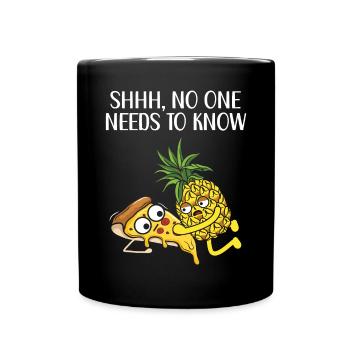 Pineapple Lover Hello Summer Tropical Fruit - Full Colour Mug - black - Front