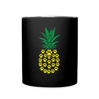 Ananas Liebhaber Hallo Sommer Katze Hund Tier - Tasse einfarbig - Schwarz - Vorne
