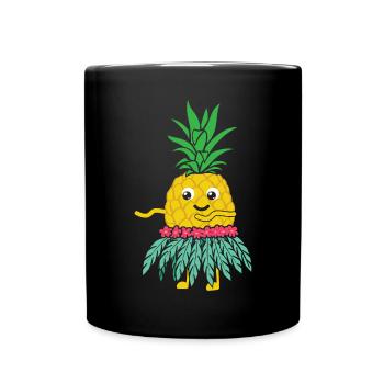 Pineapple Lover Hello Summer Tropical Fruit - Full Colour Mug - black - Front