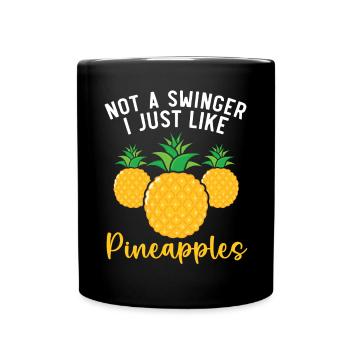 I Just Like Pineapples Summer Tropical Fruit - Full Colour Mug - black - Front