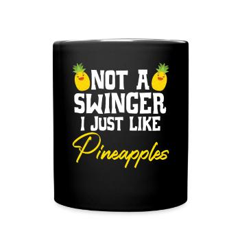 I Just Like Pineapples Summer Tropical Fruit - Full Colour Mug - black - Front