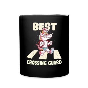 Dessin animé Crossing Guard Unicorn - Mug uni - noir - Devant