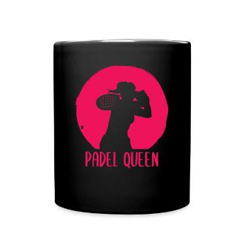 Padel Paddel Tennis Sport Königin Herz I Geschenk - Tasse einfarbig - Schwarz - Vorne