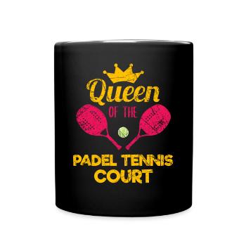 Padel Paddel Tennis Sport Königin Herz I Geschenk - Tasse einfarbig - Schwarz - Vorne